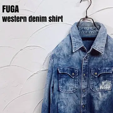 FUGA/푸가 케미컬 워시 웨스턴 데님 셔츠