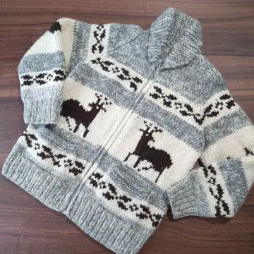 카우친 니트 스웨터 풀 집업 가디건 캐나다