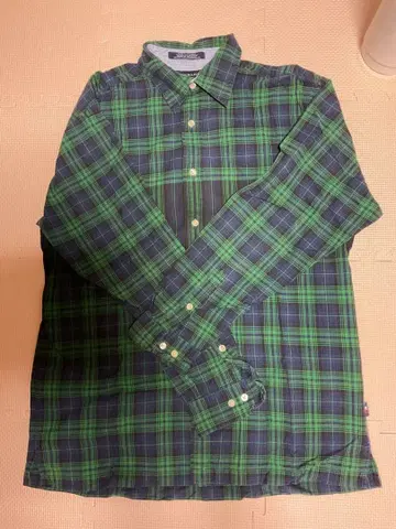 TOMMY HILFIGER 그린/파랑 체크 셔츠 M