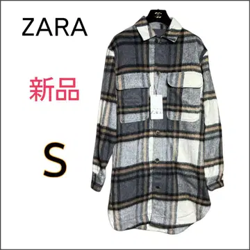 새상품 [ ZARA ] 체크 무늬 롱 셔츠 자켓 남성용 S