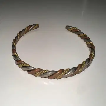 뱅글 실버 골드 트위스트 디자인 메탈 뱅글