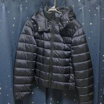 SAVE THE DUCK 네이비 후드 부착 다운 자켓