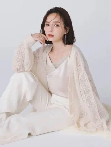 아뉴앙스 anuans 2way 시어 모헤어 니트 가디건