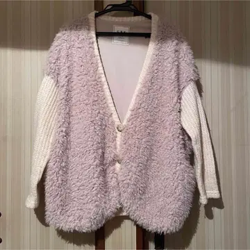 퍼 절개 니트 가디건