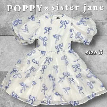 완판템 포피 x 시스터 제인 아사기니요 원피스 리본 무늬 S