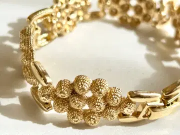 골동품 미사용 골드 알갱이 소용돌이 vintage 팔찌