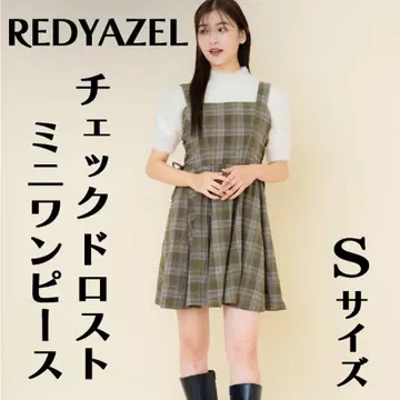 체크 드로스트 미니 원피스