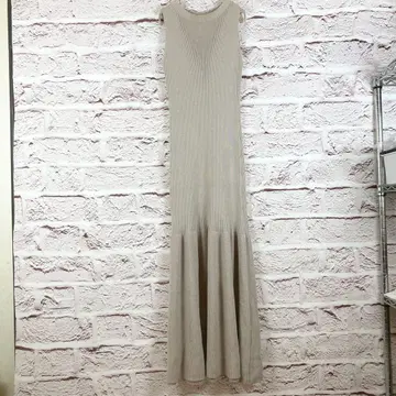 zr263 dazzlin 슬리브리스 니트 롱 원피스 베이지 F