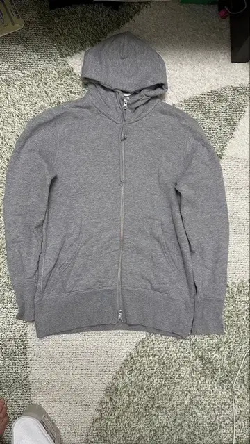 루프 휠러 그레이 집업 후드 부착 후드티