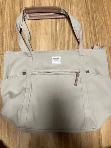 anello 베이지 나일론 토트백 대용량