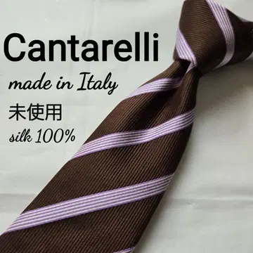 미사용 새상품급 cantarelli 넥타이 브라운 핑크 스트라이프