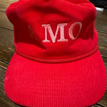 빨간색 코듀로이 캡 AMO 자수 미국 기업