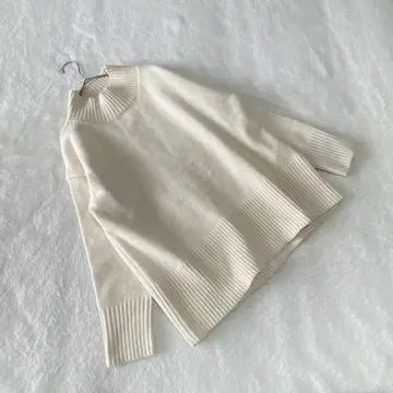 EK3847 [아베베] 니트 스웨터 [M] 하이넥 슬릿 드로숄