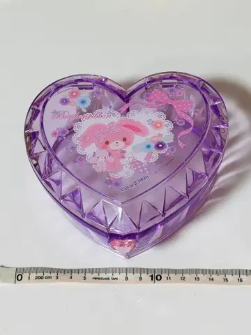 산리오 액세서리 케이스 본봉봉리본 퍼플 보라색 하트 크리스탈