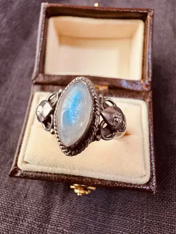 레인보우 문스톤 실버 925 반지