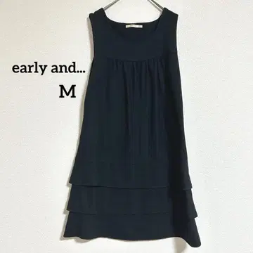 early and 울 혼방 블랙 슬리브리스 원피스 단 프릴