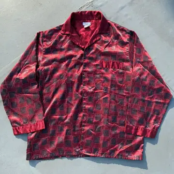 70~80s VINTAGE 유로 빈티지 파자마 셔츠 오픈 카라 셔츠