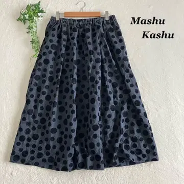 MashuKashu 마슈카슈 도트 무늬 플레어 스커트