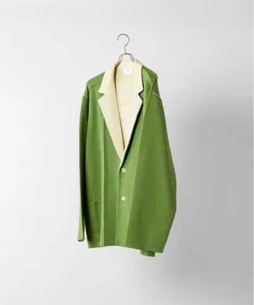 오버 사이즈 니트 가디건 그린