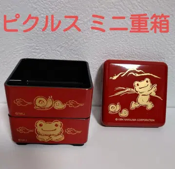 개구리 피클스 미니 삼층 도시락 상자 인형 잡화