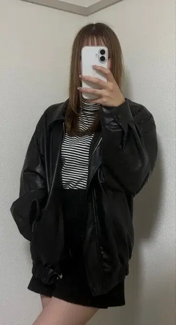 블랙 가죽 자켓