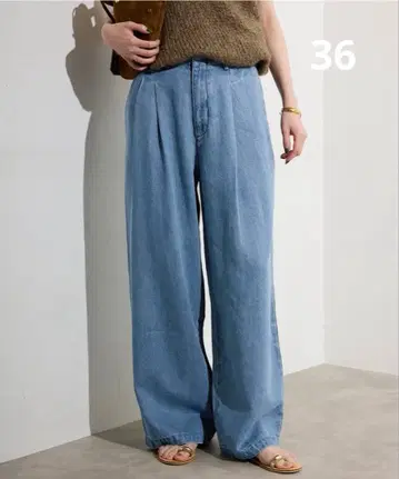 새상품 미사용 SLOBE IENA 데님 팬츠 블루 36