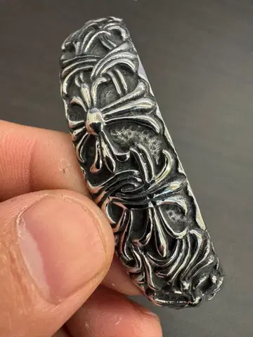 스테인리스 중후 크로스 뱅글 빈티지 라지 뱅글