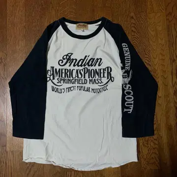 Indian 래글런 슬리브 칠부 소매 구제 의류 바이크