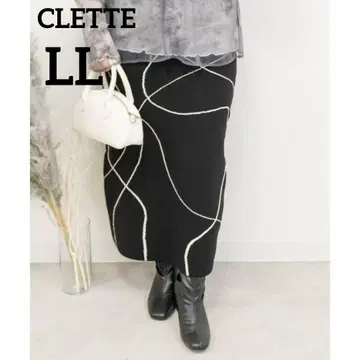 [ 새상품 ] 쿠레트 내로우 스커트 니트 블랙 XL 빅 사이즈 루즈핏