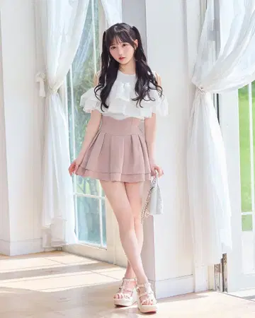 미셸 마카롱 슬림 레그 스커트 더스티 핑크 xs