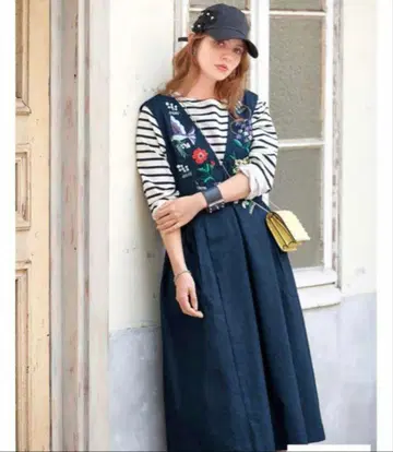 [ 미사용 새상품 ] Chesty 데님 오버롤 스커트 S