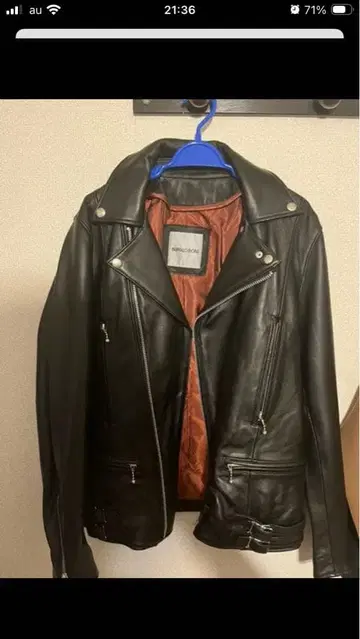 BUFFALO BOBS 블랙 가죽 라이더 자켓