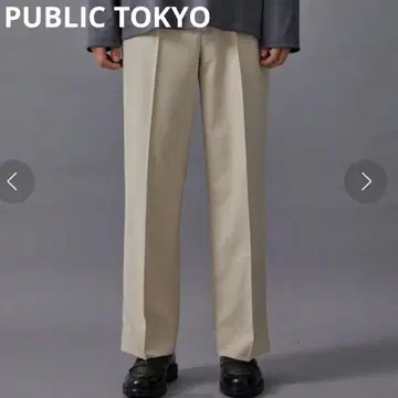 에버크리즈 스트레이트 슬랙스 베이지 퍼블릭 도쿄
