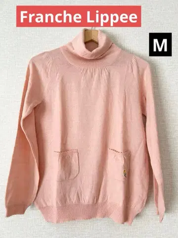 미사용 새상품 Franche Lippee 포켓 자수 터틀 니트 M 핑크