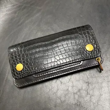 트래커 지갑 크로커다일 호스바트 손바느질 놋쇠