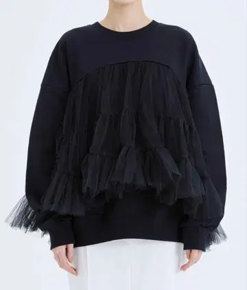 새상품급 STUDIOUS 별주 VIVIANO 블랙 튤 맨투맨