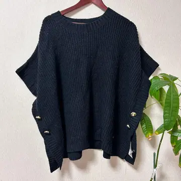 ARMANI JEANS 아르마니진스 리브 니트 판초 양모