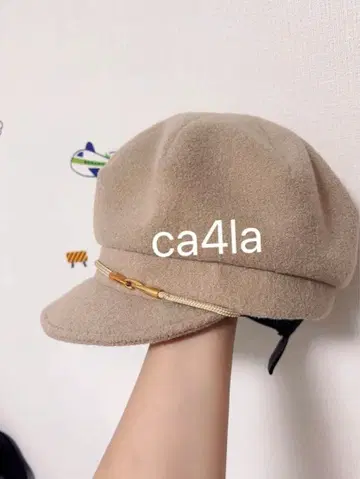 ca4la 베이지 헌팅 캡