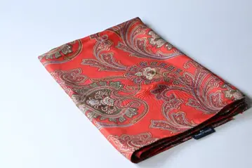 FRANCO BASSI 페이즐리 무늬 실크 스카프