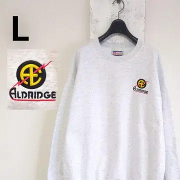 구제 의류 Hanes 헤인즈 맨투맨 그레이 기업 로고 자수 전력 회사 L