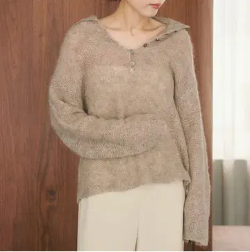 Plage ALPACA MIX BUTTON 니트 택 포함 새상품