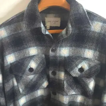 Greg Lauren 블랙 블루 체크 셔츠 사이즈 2