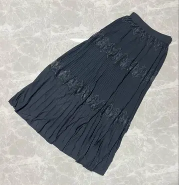 프레이 아이디 레이스 플리츠 스커트 블루 F