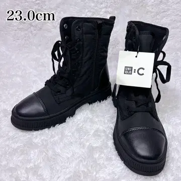 유니클로 UNIQLO:C 패디드 레이스업 부츠 미사용 블랙 23cm