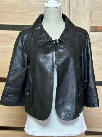 블랙 가죽 숏 자켓 (9)