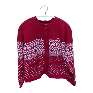 LACOSTE 빨간색 페어아일 패턴 스웨터 XL