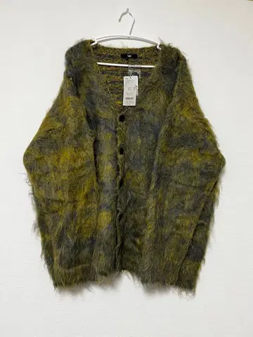 HARE 멜란지 파마 샤기 가디건