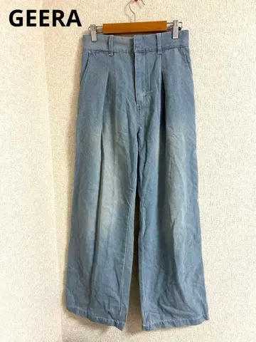 GEERA 턱 와이드 데님 팬츠