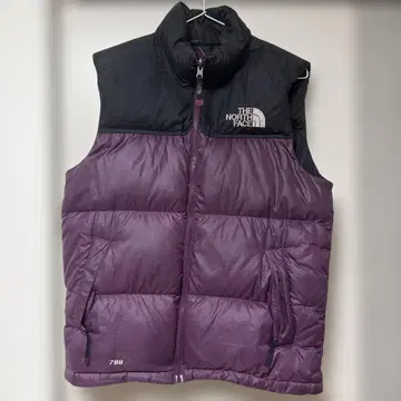 THE NORTH FACE 다운 베스트 블랙/보라색 700필