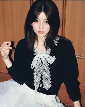 USAGI ONLINE 한정판 SNIDEL 레이스 보타이 가디건